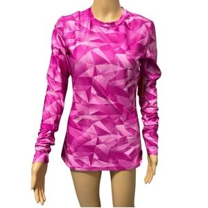 BCG Geometric Pink Long Sleeve Training Top Cold Weather Crew Size M